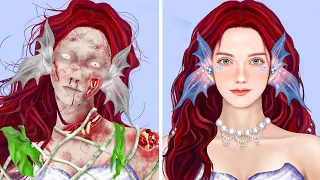 ASMR Remove Worm & Maggot Mermaid Infected | Severely Injured Animation