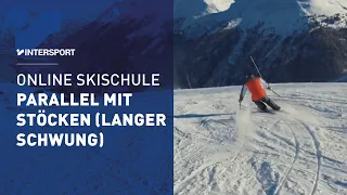 Skifahren lernen: parallel Skifahren mit Stöcken (langer Schwung) | INTERSPORT Online Skischule 6/8