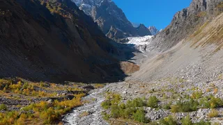 The view approaching the Chalaadi Glacier. Mestia, Georgia.