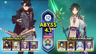 C0 Wriothesley & C0 Xiao Hypercarry | Spiral Abyss 4.1 Floor 12 9 Stars | Genshin Impact 4.1