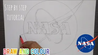 NASA drawing / Drawing NASA logo / how to draw NASA logo / Easy NASA logo step by step