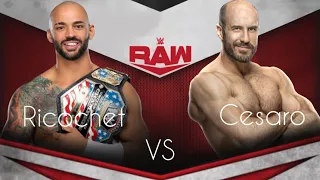 WWE RAW RICOCHET VS CESARO