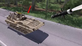 AT missile vs Russian APC: BMP-2 full of soldiers ambushed & destroyed | ARMA 3 Military Simulator