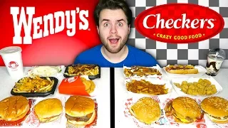 WENDY'S vs. CHECKERS - Fast Food Restaurant Taste Test!