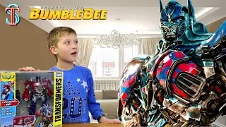 Transformer Optimus Prime from Bumblebee Transformers 6 movie came to Tim from Japan