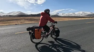 Cycling trough Qinghai China, 2nd attempt to enter Tibet, police escort stopped us!