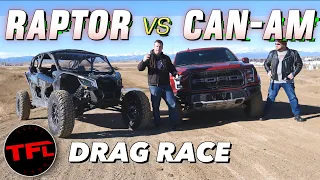 Can A Ford F-150 Raptor Beat The Can-Am Maverick X3 In An Off-Road Drag Race? Let's Find Out!