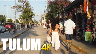 Tulum city, Mexico, walking tour 4k 60fps