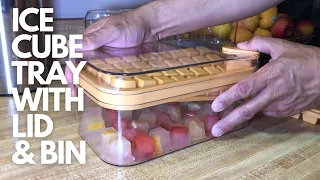 Keep Your Ice Cubes Fresh With This Ice Cube Tray With Lid And Bin For Freezer!