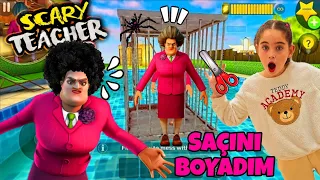 EYVAH ELİF SCARY TEACHER GELDİ !! SAÇINI BOYADIK ÇILDIRDI! بابا جاب لي بالون - جنى مقداد | طيور بيبي