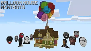 SURVIVAL BALLOON UP HOUSE WITH 100 NEXTBOTS in Minecraft - Gameplay - Coffin Meme