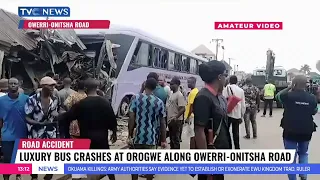 Luxury Bus Crashes at Orogwe Along Owerri-Onitsha Road