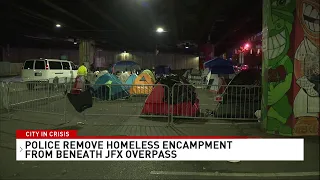 Man attempts to light self on fire as police clear homeless camp in farmers' market space