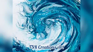 OCEAN WAVE SWIPE TECHNIQUE. Fluid art/acrylic pouring