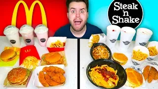 MCDONALD'S vs. STEAK 'N SHAKE - Fast Food Restaurant Taste Test!