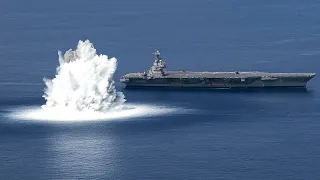 US Navy detonate a massive explosion in the Atlantic Ocean  to test their warships