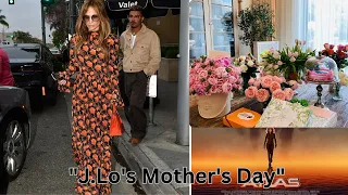 "J.Lo's Mother's Day Chic: Floral Frock in Beverly Hills, Bouquets, Presents, and Cake Delight"