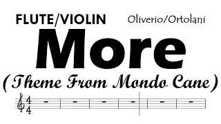 More Flute Violin Sheet Music Backing Track Partitura Theme From Mondo Cane