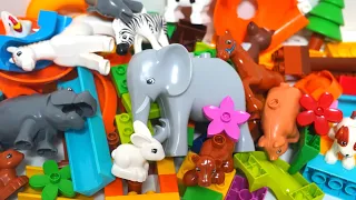 Satisfying Building Blocks Marble Run ASMR Roller coaster with so many animals