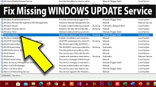 [FIX] Windows Update service is missing from Windows services | Windows Update service not available