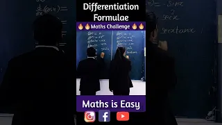 Differentiation Formulas for class 11, 12 JEE, NEET | Maths Challenge #shorts #youtubeshorts #fun