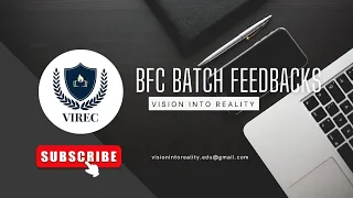 BASIC FOUNDATION COURSE(BFC) FEEDBACKS