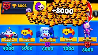 8000 Trophies NONSTOP without collecting TROPHY ROAD | Brawl Stars