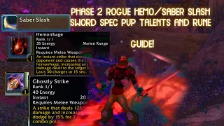 Season Of Discovery- Rogue Sword Hemo/Slash Sword PvP Build Talent and Rune Guide!