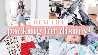 REAL LIFE PACKING FOR DISNEY WITH TWO TODDLERS | double stroller, outfits, road trip things!