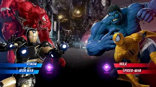 Red Venom & IronMan Vs Hulk & SpiderMan [Very Hard AI] Capcom