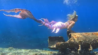 REAL Mermaid and a SUNKEN ship, REAL life Mermaid, Silicone Tail, by MerChrissi