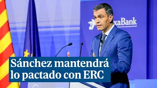 Pedro Sánchez promete "mantener" con el nuevo Govern los compromisos pactados con ERC