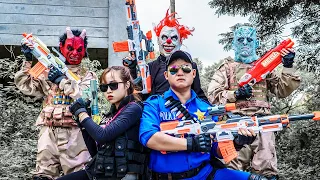 LTT Films : Captain S.E.A.L X Nerf Guns Fight Crime Group Grakk Mask Rescue Girlfriend