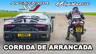 Lamborghini SVJ vs Suzuki Hayabusa: CORRIDA DE ARRANCADA