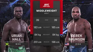 Uriah Hall vs Derek Brunson | Middleweight Bout | UFC 5 | PS5 Gameplay