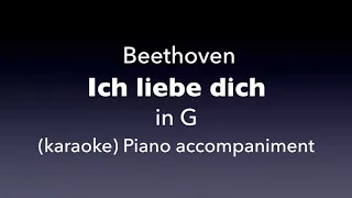 Ich liebe dich   Beethoven  in G  Piano accompaniment(karaoke)