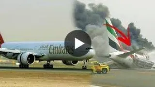 Emirates airline in Dubai airport crash landing