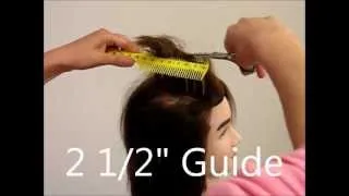 How to Cut Men's Layer Undercut Hair Tutorial - CombPal Scissor Over Comb Hair Cutting Tool Video
