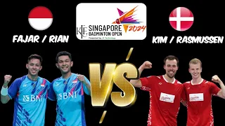 Fajar/ Rian (INA) vs Kim Astrup/ Rasmussen (DEN)| Semifinals KFF Badminton Singapore Open 2024