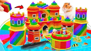 Build Most Color Castle And Moat Around For Catfish From Magnetic Balls - ASMR Video