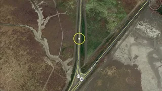 James Dean precise crash location from Google Earth
