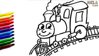 Thomas Train coloring and drawing Learn Colors for Kids, Toddlers | Nela Art