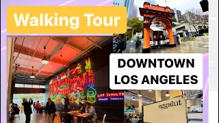Grand Central Market, Angels Flight and LA Library in downtown Los Angeles 4K tour