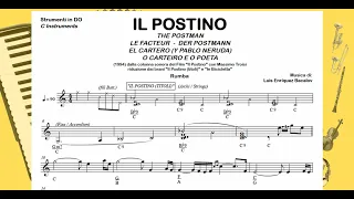 THE POSTMAN (L.Bacalov) rhumba: Playalong Backing-Track Sheet Music C B♭ E♭ for Accordion