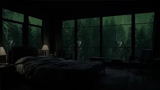 Heavy Rain Sounds in Forest at Night for Sleeping, Relaxing, Meditation - Rain Sounds on Window