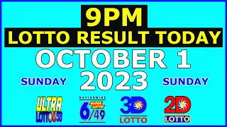 9pm Lotto Result Today October 1 2023 (Sunday)