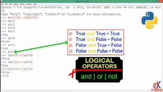 Python 3 Tutorial | Logical Operators | "and", "or" and "not"