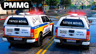 CONFRONTO + PERSEGUIÇÃO TÁTICO MÓVEL⚡ PMMG  | GTA 5 POLICIAL