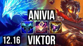 ANIVIA vs VIKTOR (MID) | 8/0/8, 2.5M mastery, 1000+ games, Legendary | EUW Master | 12.16