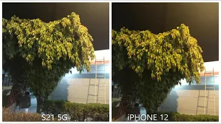 Samsung Galaxy S21 5G VS iPhone 12   NIGHT MODE Camera Comparison